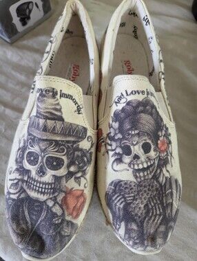 GOBY Skeleton Couple Slip Ons